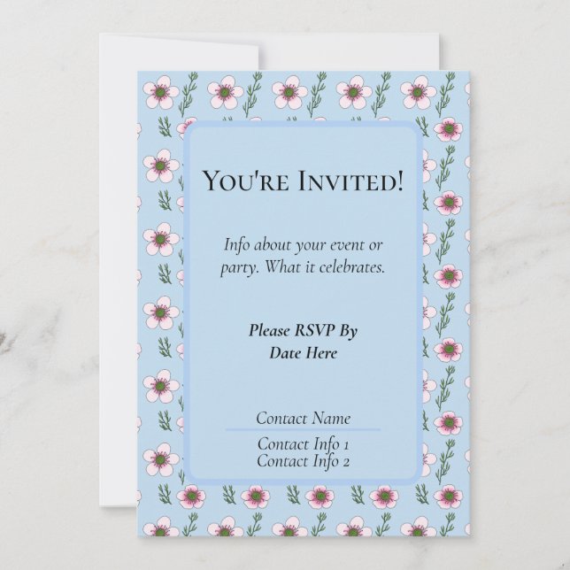 Faire-part Fleurs de Manuka (Devant)