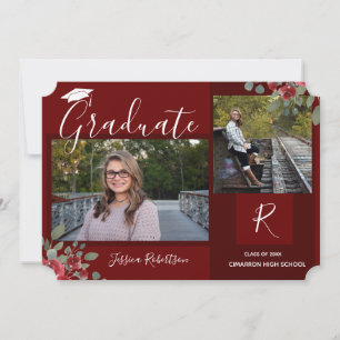 Faire-part Fleurs et Carrés diplômés du Script Vin