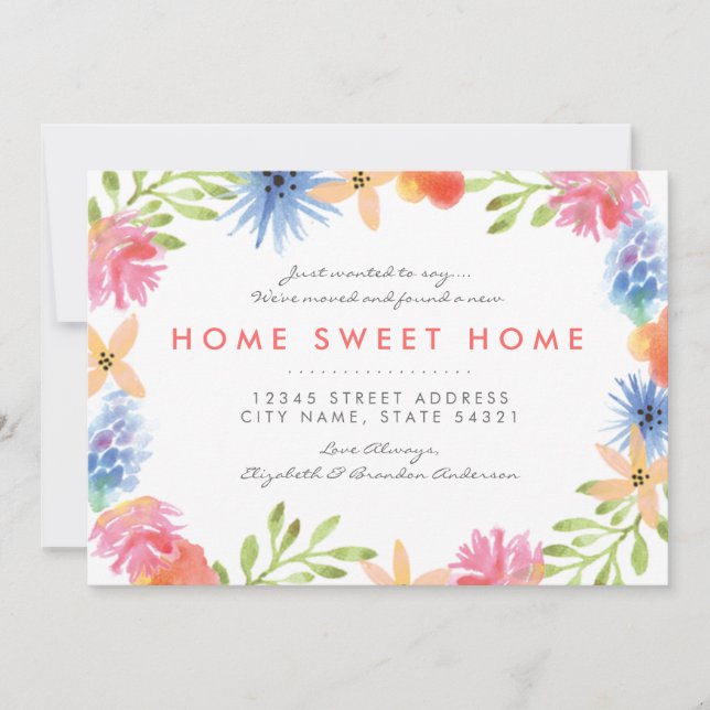 Faire-part Fleurs Paradise Nouveau Home Annouement (Devant)