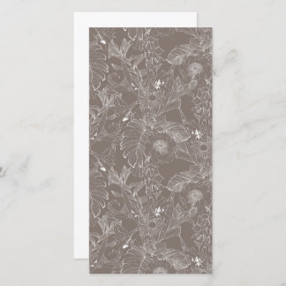 Faire-part Fleurs tropicales et feuilles de palmiers.