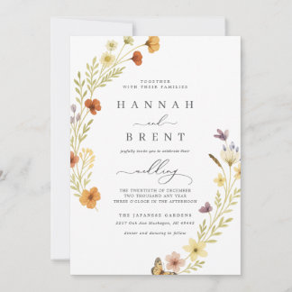Faire-part floral de mariage bohème