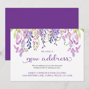 Faire-part Floral Purple Wisteria Nous Avons Une Nouvelle Adr