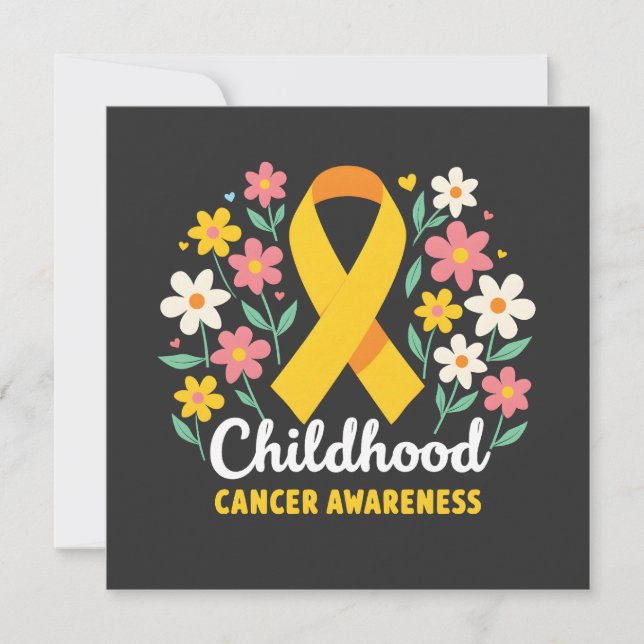 Faire-part Floral Sensibilisation au cancer chez les enfants  (Devant)