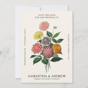 Faire-part floral vintage de sauvegarde de date