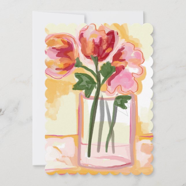 Faire-part flowers greeting card (Devant)