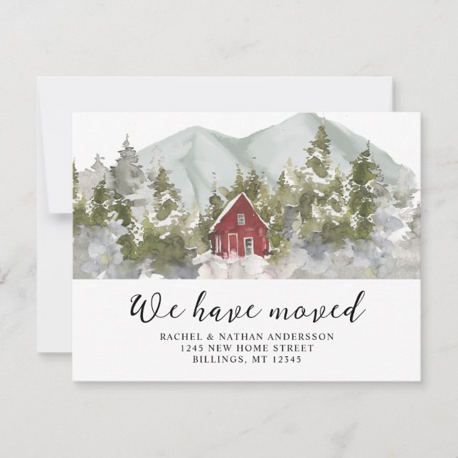 Faire-part Forêt d'hiver Nous avons changé d'adresse (Devant)