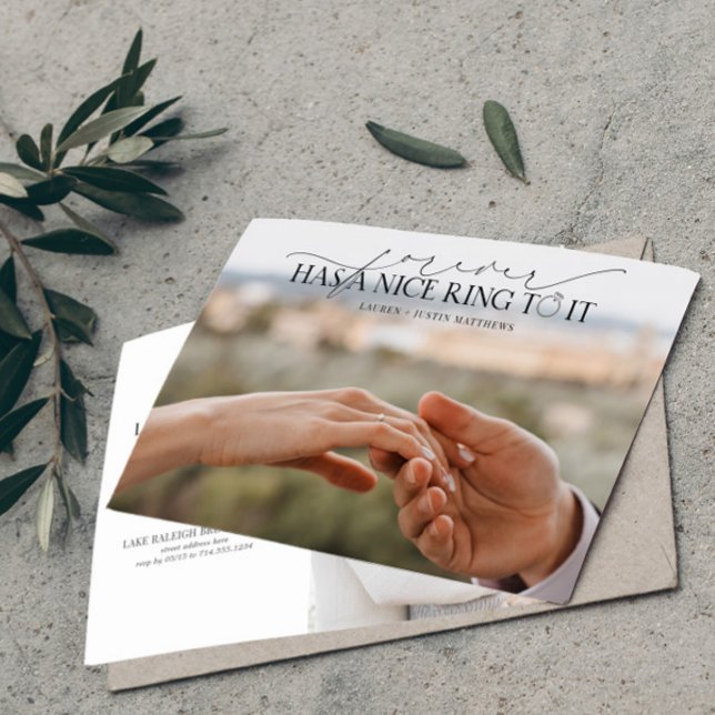 Faire-part Forever a une belle bague Elegant 2 Fiançailles ph (Créateur téléchargé)