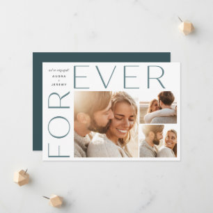 Faire-part Forever Trois Fiançailles photo Collage