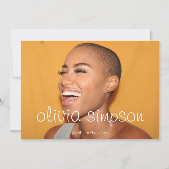 Faire-part Fresque et Gras Script Grad Grad deuxième photo (Devant)