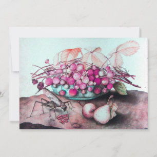 Faire-part FRUITS DE SAISON 3, bleu rose noir