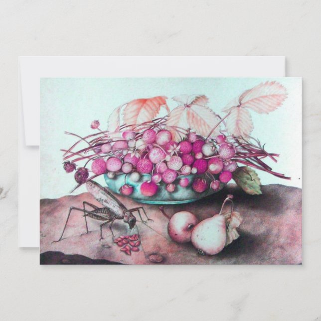 FAIRE-PART FRUITS DE SAISON / FRAISES ET POIRES (Devant)