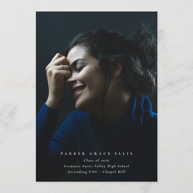 Faire-part Full Bleed Elegant Photo Graduation Announcement (Devant)