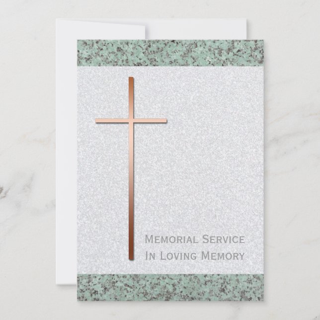 Faire-part funéraire de la pierre croisée de cuivr (Devant)