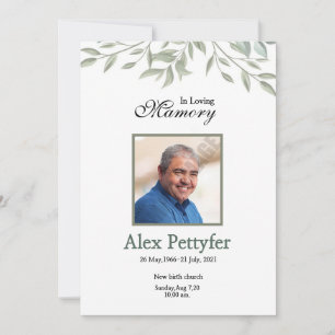 Faire-part funéraire et carte d'invitation