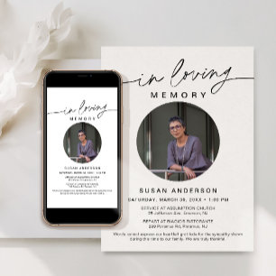 Faire-part funéraire minimaliste EVERLEIGH