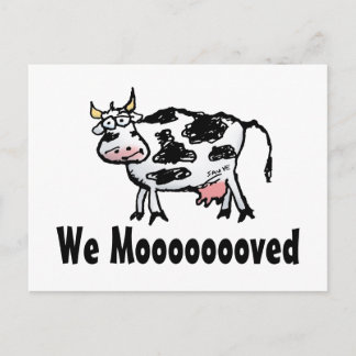 Faire-part Funny Cow Changement d'adresse Carte postale