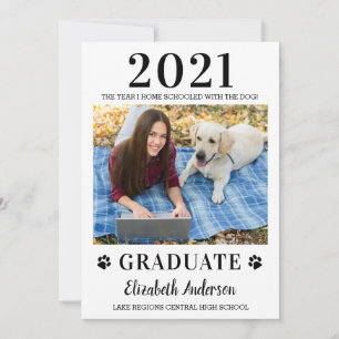 Faire-part Funny Photo Accueil École Classe Chien 2021 Gradua