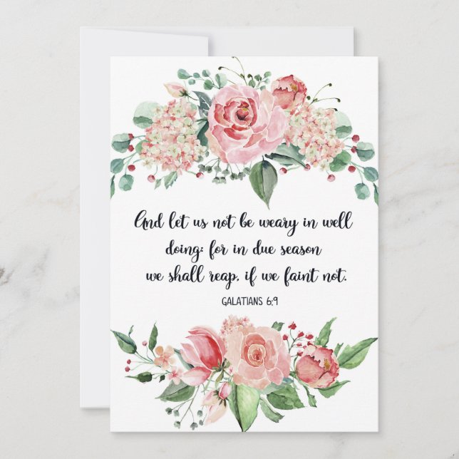 Faire-part Galates 6:9, Écriture, Bible Art, Aquarelle (Devant)