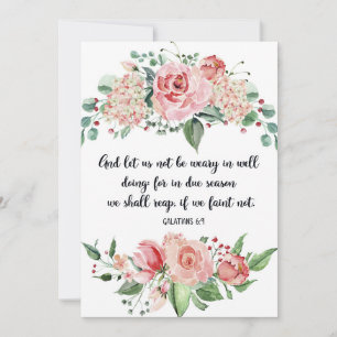 Faire-part Galates 6:9, Écriture, Bible Art, Aquarelle 