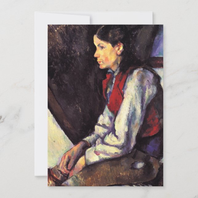 Faire-part Garçon avec la veste rouge Paul Cezanne peinture a (Devant)
