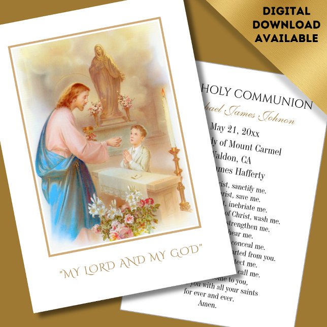 Faire-part Garçon Première Communion Catholique Souvenir Cart (Créateur téléchargé)