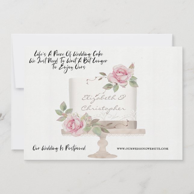 Faire-part Gâteau de Mariage Changement de Plans Amusant Repo (Devant)