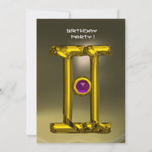 Faire-part GEMINI ALEXANDRITE jaune vif, gris
