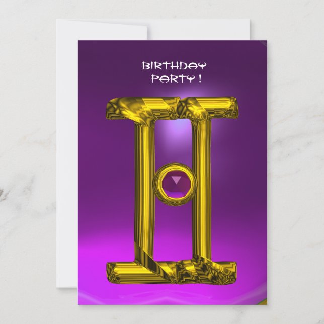 Faire-part GEMINI AMÉTHYST, Alexandrite jaune vif (Devant)