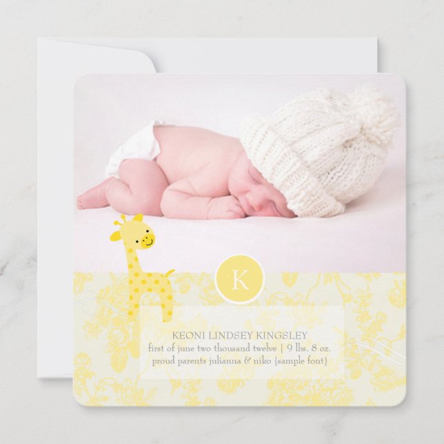 Faire-part girafe PixDezines+toile (Devant)