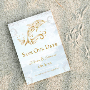 Faire-part Gold Dolphin Enregistrer La Date Annonce