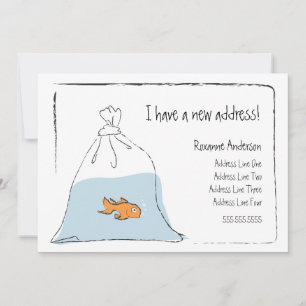 Faire-part Gold Fish New Home Moving Announcement 