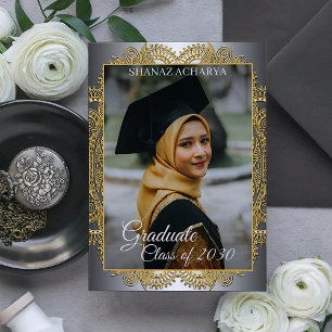 Faire-part Gold Mandala Silver Grey Graduation