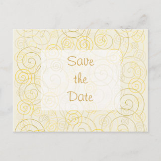 Faire-part Gold Swirls Enregistrer la date carte postale