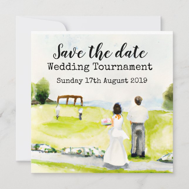 Faire-part Golf Enregistrer la date Golf Mariage Tournoi (Devant)