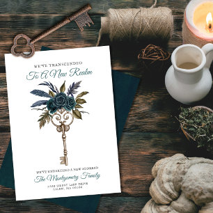 Faire-part Gothique Floral Clé Nouveau Accueil Nouvelle Adres