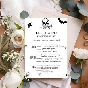Faire-part Gothique Halloween bachelorette jeu de chasse Cart