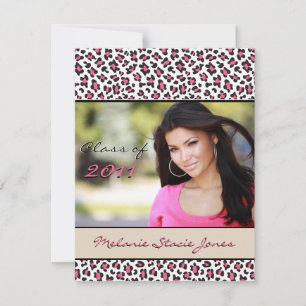 Faire-part Grad élégant / Invitation - Leopard