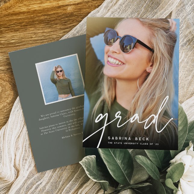 Faire-part Grad par script | Diplôme photo (Créateur téléchargé)