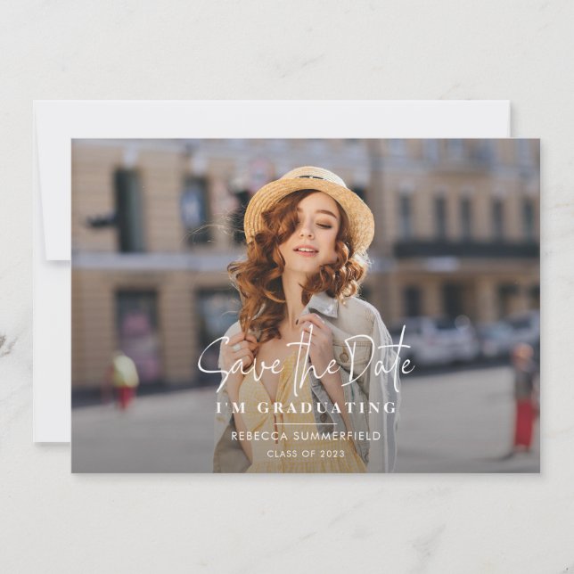Faire-part Grad Photo Enregistrer la Date Graduation Party (Devant)