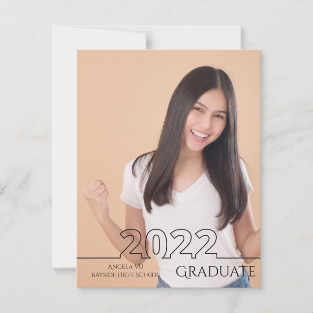 Faire-part Graduate 2022 Trendy Full Photo Graduation Moderne (Devant)