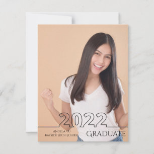 Faire-part Graduate 2022 Trendy Full Photo Graduation Moderne
