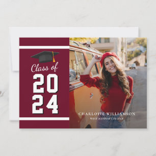 Faire-part Graduation 2024 Grad Photos Bourgogne Graduate