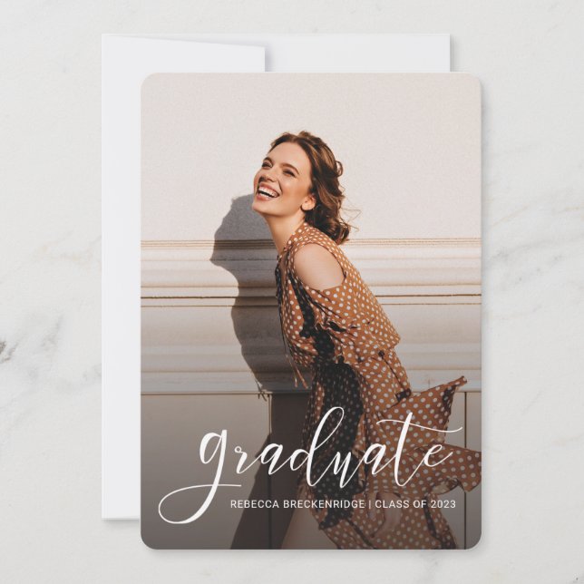 Faire-part Graduation 2025 Script 5 Photos Grad (Devant)