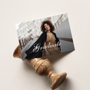 Faire-part Graduation 2025 Script photo Moderne Grad