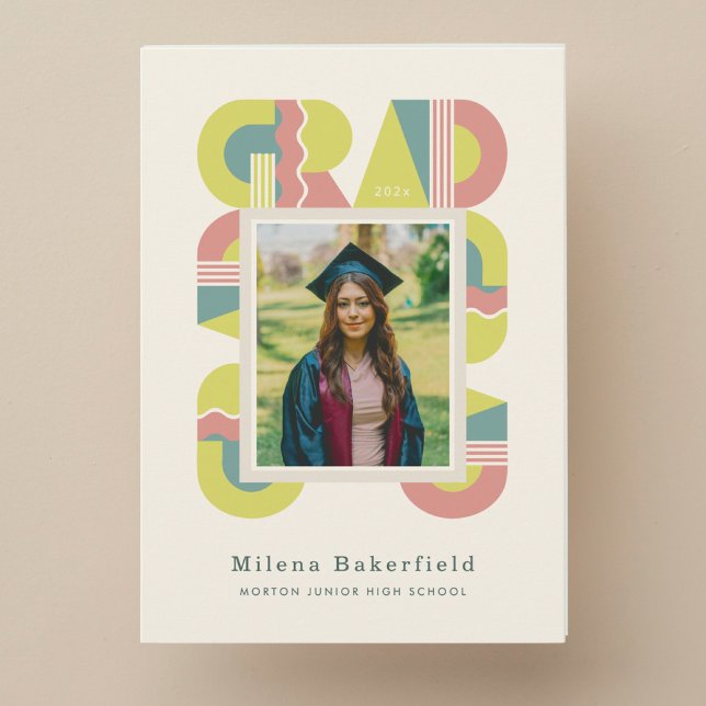 Faire-part Graduation card class of 2026 retro (Créateur téléchargé)