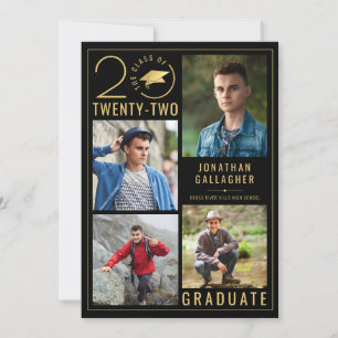 Faire-part Graduation Classe élégante Année 5 Photo Couleur p