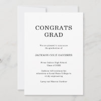 Graduation classique simple en noir et blanc