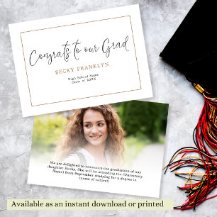 Faire-part Graduation de bordure de ligne de script de superp