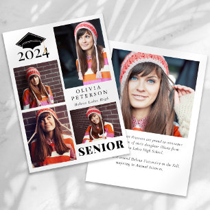 Faire-part Graduation de collage photo multiple de haut nivea