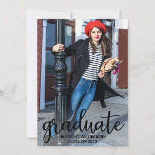 Faire-part Graduation de la photo de script moderne